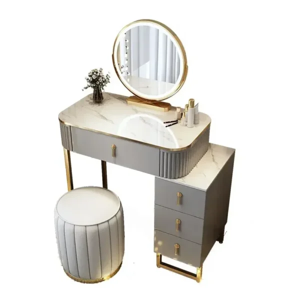 Bàn trang điểm Vàng Trắng Bàn Trang Điểm Hộp Đựng Ngăn Kéo Đa Năng Thoải Mái Tủ Trang Điểm Đứng Nội Thất Phòng Ngủ