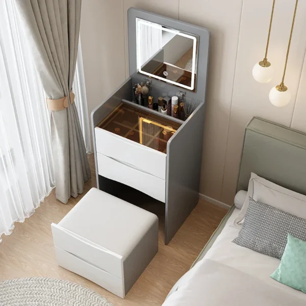 Bàn trang điểm Trắng Sang Trọng Tủ Vanity Gương Ngăn Kéo Phòng Ngủ Trang Điểm Tối Giản Châu Âu Coiffeuse Phòng Khách Comoda Pra Quarto Trang Trí