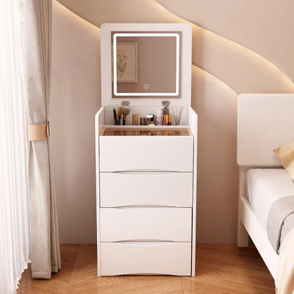 Bàn trang điểm Trắng Sang Trọng Tủ Gương Vanity Tối Giản Ngăn Kéo Phòng Trang Điểm Đèn Để Bàn Ngăn Kéo Phòng Ngủ Meubles De Chambre Nội Thất Gia Đình