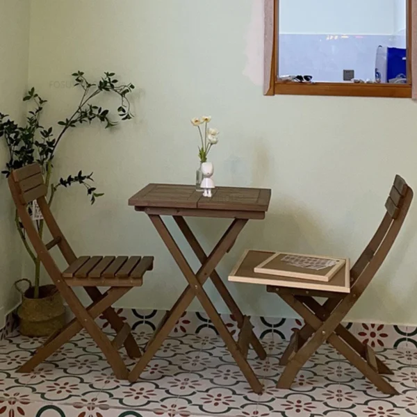 Bộ Bàn Ghế Sân Vườn Hiện Đại Gỗ Chắc Chắn Gấp Bàn Ăn Di Động Ngoài Trời Sân Sân Thượng Bộ Nhà Bàn Học Z