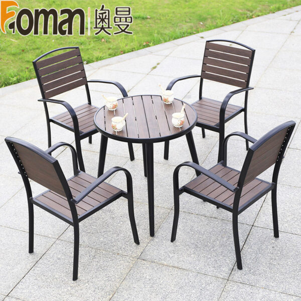Bàn ghế ngoài trời sân ngoài trời ban công ngoài trời ban công giải trí cafe gỗ nhựa gỗ đặc sân vườn bàn ghế