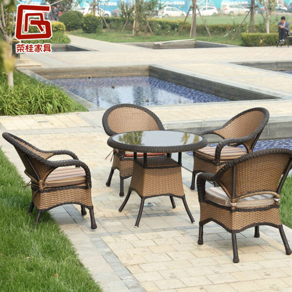 Bàn ghế ngoài trời sân mây ghế vườn mây nghệ thuật phòng giải trí bàn ghế ban công bàn ghế ngoài trời bộ năm món