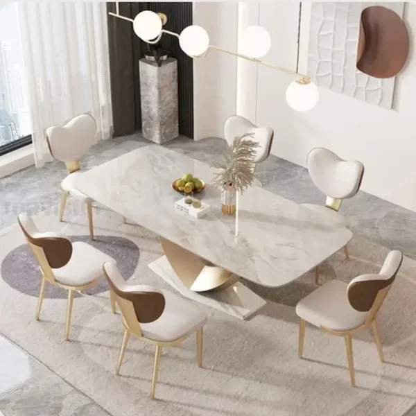 Bàn ăn Italy Đá Đĩa Bàn Ăn Bộ Ghế Hiện Đại Đơn Giản Hình Chữ Nhật Căn Hộ Nhỏ Nhà Nhẹ Nhà Bếp Cao Cấp Nội Thất Đá Cẩm Thạch