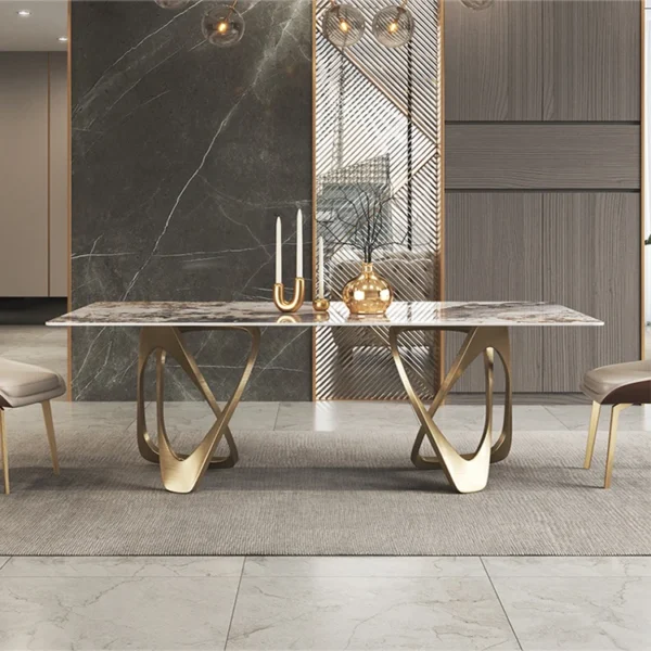 Bàn ăn đá thiêu kết sang trọng nhẹ nhàng của Italy Bàn ăn hiện đại Bàn ăn hình chữ nhật cho căn hộ nhỏ