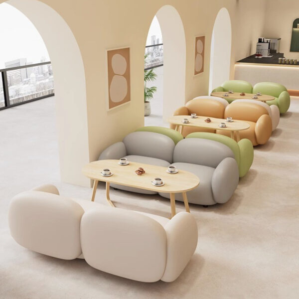 Bàn ghế 2023 mới nổi tiếng cửa hàng trà sữa sofa nhỏ bàn ăn ghế đẩu cửa hàng tráng miệng sofa giải trí bàn ghế cafe