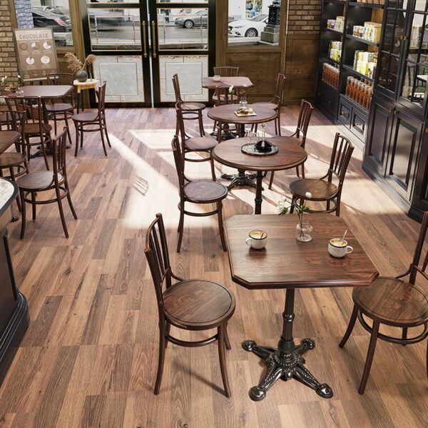Bàn ghế cafe cổ điển , ghế cửa hàng bánh tráng miệng, quán trà sữa, nhà hàng Mỹ Tây bàn gỗ nguyên khối, thương mại