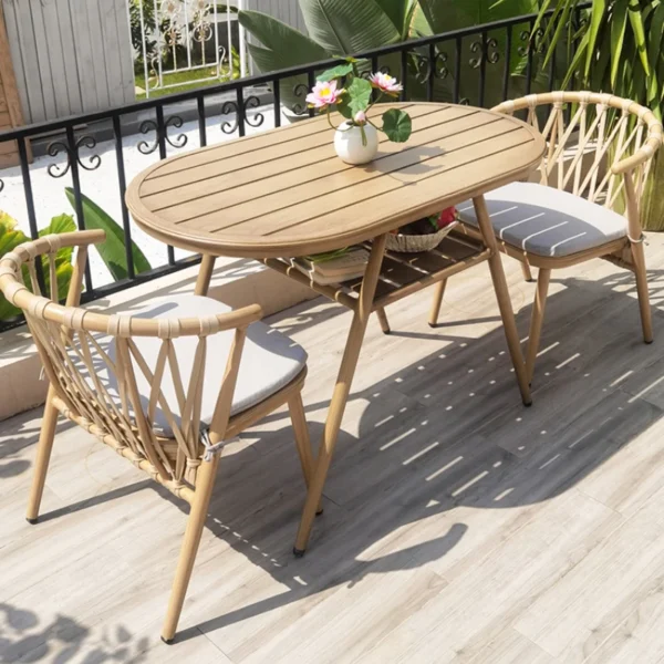 Bàn ghế Yuanmao ban công bộ bàn ghế nhỏ ba món, sân trong nhà và ngoài trời giải trí quán cà phê sữa