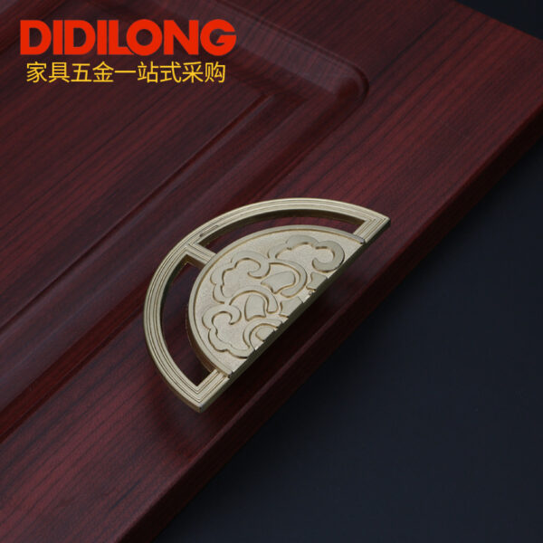 Tay cầm phần cứng mới của Trung Quốc tròn Tay cầm bằng đồng ngăn kéo tủ quần áo Tay nắm cửa cổ nửa vòng Tay cầm bằng đồng nguyên chất