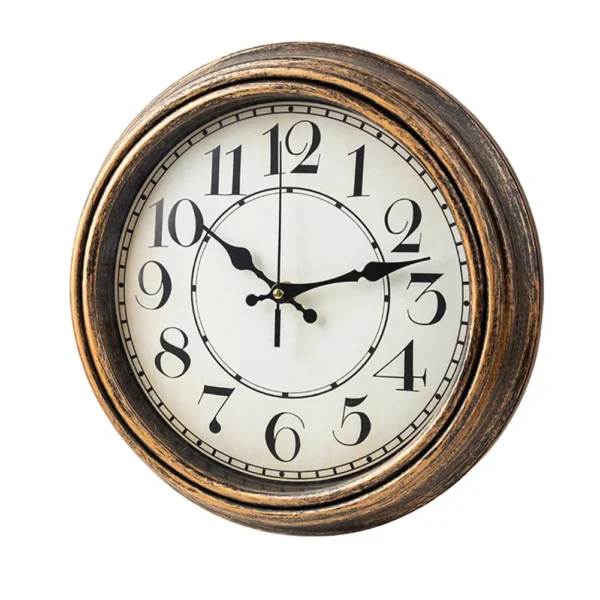 Đồng Hồ Treo Tường Cổ Điển 12 Inch Phong Cách Châu Âu Retro Vàng Không Tích Tắc Trang Trí Phòng Khách
