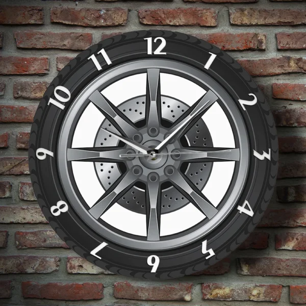 Đồng Hồ Treo Tường 3D DIY Bánh Xe Ô Tô 12 Inch Thạch Anh Sang Trọng Thiết Kế Hiện Đại Trang Trí Tường Nội Thất