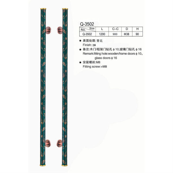 Phong Cách Nam Mỹ KTV Khách Sạn Hộp Tay nắm cửa Thép Không Gỉ Dày Lụa Cửa Kính Phòng Hội Nghị Tay Cầm Bán Buôn