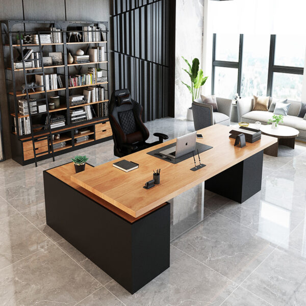 LOFT Bắc Âu Gỗ Chắc Chắn Bàn Tổng Giám Đốc Độc Đoán Bàn Văn Phòng Công Nghiệp Phong Cách Máy Tính Bàn Ghế Kết Hợp