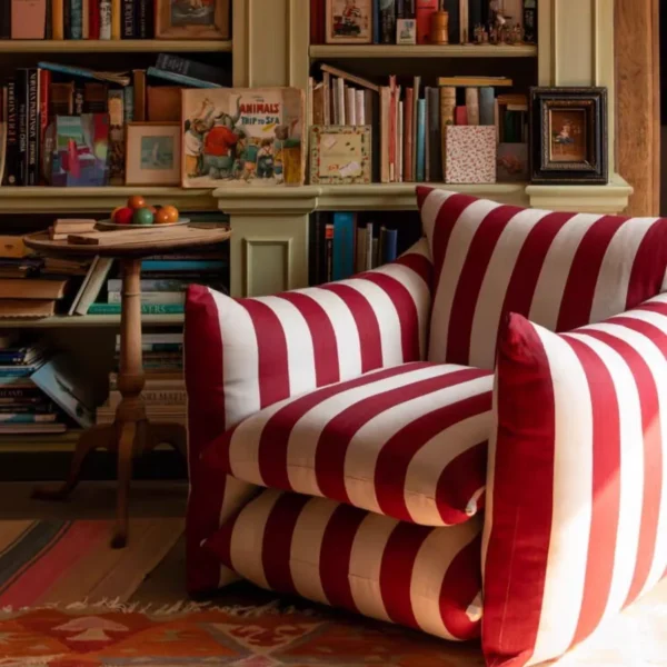 Sọc xanh trắng Mỹ người độc thân kích thước ghế sofa căn hộ phòng khách ghế bành ngựa vằn sofa lười