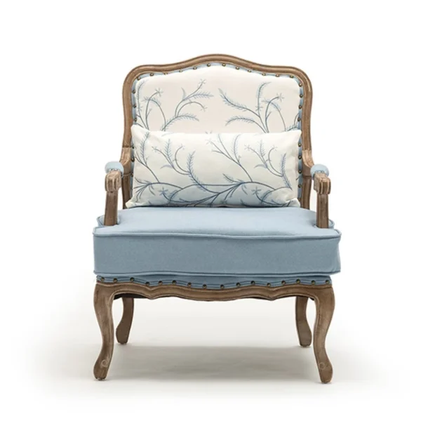 Ghế hổ gỗ nguyên khối nông thôn kiểu Mỹ, ghế sofa đơn, ghế học, ban công vải nghệ thuật, phòng ngủ, phòng khách thư giãn
