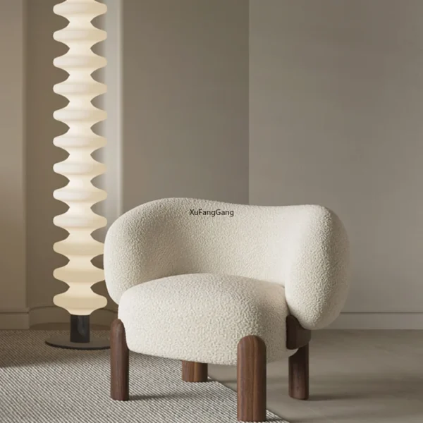 Ghế bành Ban công, Ghế sofa thiết kế Ghế đơn Bắc Âu, Ghế phòng chờ bằng gỗ nguyên khối, Ghế sàn, Ghế sofa nội thất Vanity