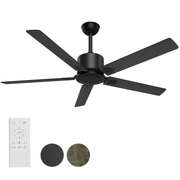 Quạt Trần Có Điều Khiển Từ Xa, Quạt Trần 52'' Ngoài Trời/Trong Nhà Với 6 Tốc Độ Động Cơ DC Đảo Chiều, Quạt Trần Không Có Đèn