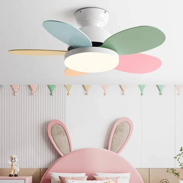 Phòng Trẻ Em Quạt Trần Hiện Đại Quạt Trần Có Ánh Sáng Và Điều Khiển Tầng Thấp Hộ Gia Đình Hỗ Trợ Quạt 110V 220V