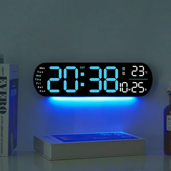 Đồng hồ kỹ thuật số màn hình LED lớn đo nhiệt độ độ ẩm điều khiển từ xa