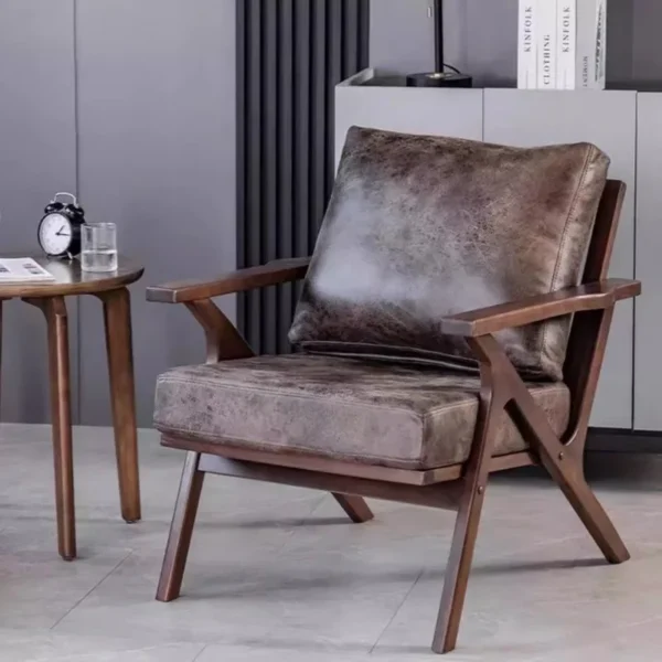 Phong Cách Nhật Bản Gỗ Chắc Chắn Ghế Mềm Retro Tựa Lưng Ghế Phòng Khách Phòng Khách Sofa Đơn Ghế Dày Xốp Nội Thất Gia Đình