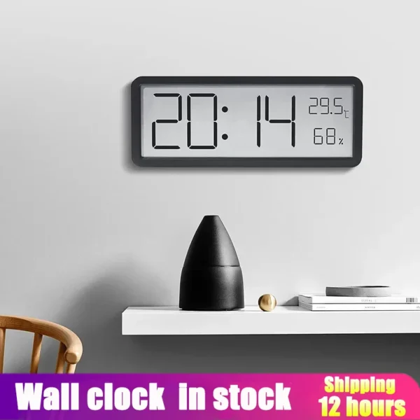 Đồng hồ kỹ thuật số LCD hiển thị nhiệt độ độ ẩm thời gian phòng làm việc