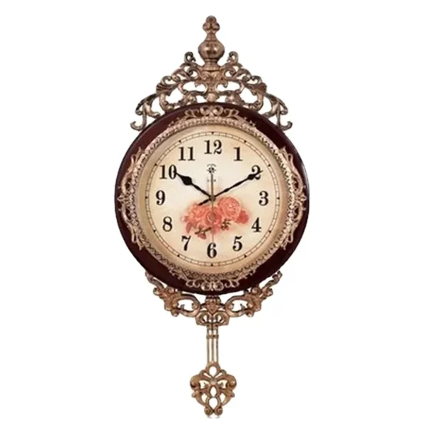 Đồng Hồ Con Lắc Vàng Treo Tường Vintage Retro Kim Loại Sang Trọng Cho Phòng Khách