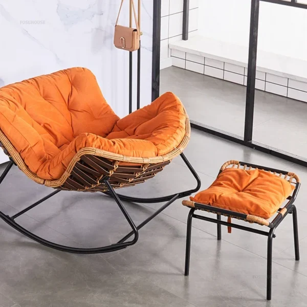 Sắt Hiện Đại Ghế Phòng Khách Lười Nhà Mây Sofa Ghế Giải Trí Hiện Đại Tầng Ban Công Phòng Chờ Hình Hoa Đính Đá Ghế Ngả