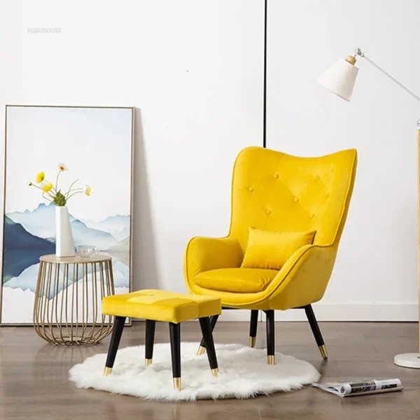 Bắc Âu Đơn Giản Ghế Phòng Khách Căn Hộ Nhỏ Nội Thất Gia Đình Giải Trí Đơn Ghế Sofa Ban Công Hiện Đại Sofa Lười Tựa Lưng Ghế Bành