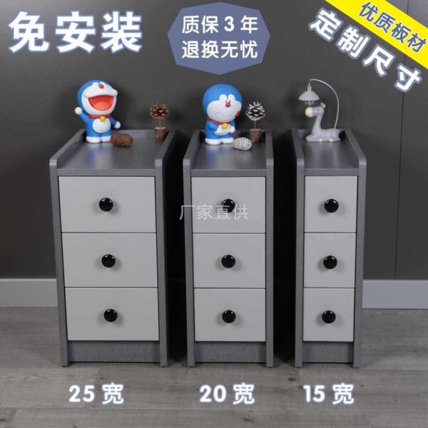 Bán buôn bàn cạnh giường ngủ nhỏ mini siêu hẹp cực kỳ hẹp trẻ em tủ nhỏ bánh sandwich bàn cạnh giường ngủ màu xám gỗ nguyên khối