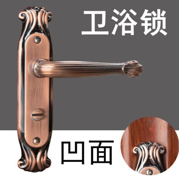 Khóa cửa Nhà Tắm Vòng Cung Lõm Mặt Chữ U Màu Đỏ Cổ Đầu Sư Tử Khóa Phòng Tắm Nhà Bếp 110Mm Khóa Lưỡi Đơn Hình Chữ U Vòng Cung
