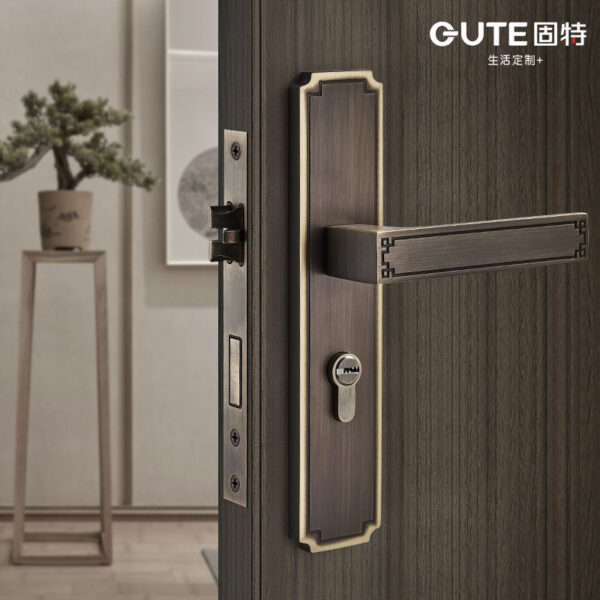 Tốt Mới Phong Cách Trung Hoa Khóa cửa Bằng Đồng Trong Nhà Phòng Ngủ Chia Khóa Bằng Đồng Nguyên Chất Khóa cửa Phòng Tay Cầm Khóa Tắt Tiếng Khóa Hộ Gia Đình