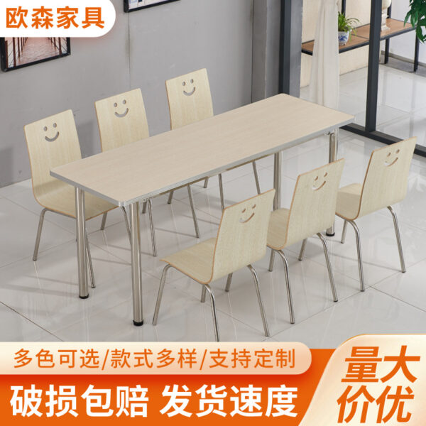 Bàn ăn căng tin nhân viên 6 người, bàn ghế ăn chia đôi KFC 4 người, bàn ăn căng tin trường học nhà máy inox
