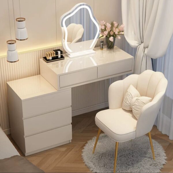 Kem phong cách bàn trang điểm bàn trang điểm tích hợp bàn trang điểm có thể thu vào 2024 hiện đại tối giản tủ bảo quản bàn cạnh giường ngủ