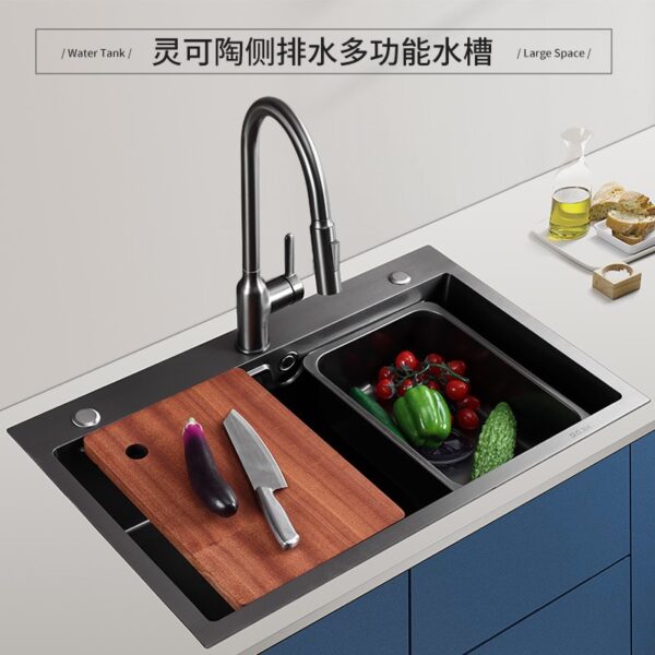 Chậu rửa Nano inox thủ công chậu rửa đơn lớn bồn rửa nhà bếp chậu đựng rau củ