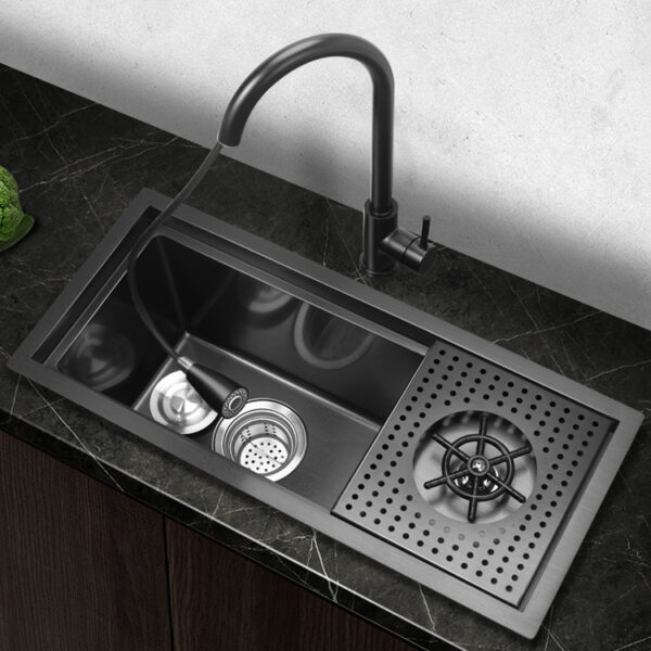 WBZ7 Nano Bếp Inox Rửa Cốc Áp Lực Cao Máy Giặt Bồn Rửa Khe Đơn Bao Phủ Quán Cà Phê Đảo Thanh