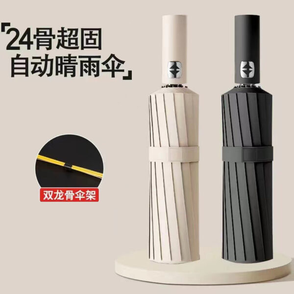 Ô 24 xương đôi keel hoàn toàn tự động tấm che nắng lớn và ô gấp chống mưa quà tặng bán buôn tùy chỉnh