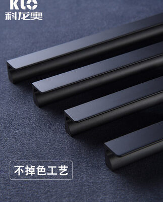 Tay nắm dài cửa tủ màu đen đơn giản hiện đại ngăn kéo tủ tối giản ánh sáng tủ quần áo sang trọng kéo dài Tay nắm cửa 7 ký tự trẻ em