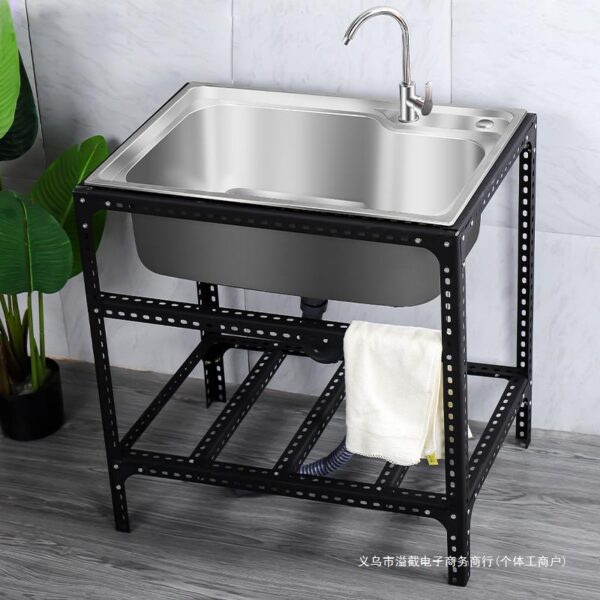 Chậu rửa bát inox 304 dày dành cho nhà bếp có giá đỡ chậu rửa một khe chậu rửa chậu rửa