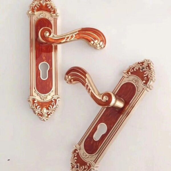 Nhôm Hổ Phách Bộ Khóa cửa Phòng Ngủ Lockset Trong Nhà Gỗ Chắc Chắn Cửa Phòng Hộ Gia Đình Phần Cứng Phần Cứng Lockset Thép Khóa cửa Bằng Gỗ
