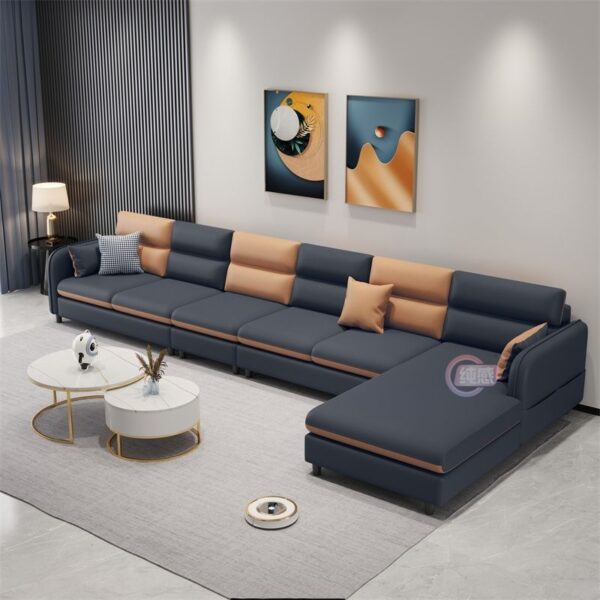 Nhẹ nhàng sang trọng, đơn giản và cao cấp phong cách mới ghế sofa màu kem phòng khách da mèo xước công nghệ vải phong cách Ý thẳng căn hộ nhỏ