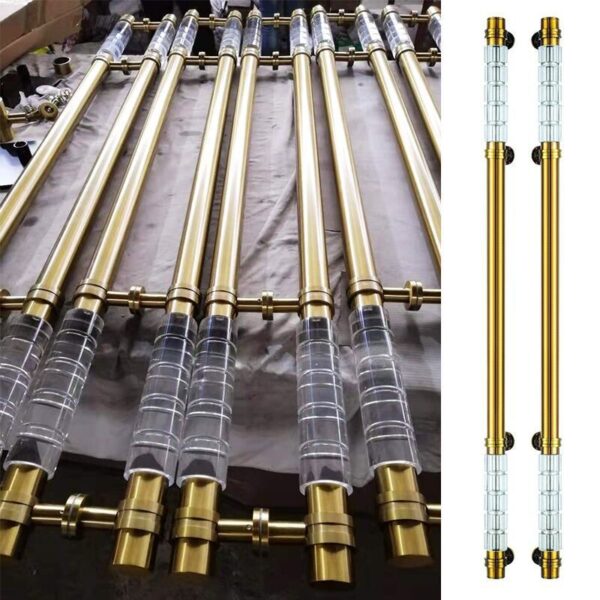 Tay cầm Evergrande pha lê acrylic khách sạn sang trọng câu lạc bộ cửa kính khung cửa thép không gỉ 51 ống Tay nắm cửa
