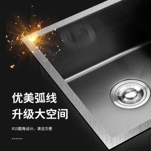 Chậu rửa Nano 304 inox 304 bồn rửa đôi bồn rửa nhà bếp màu đen chậu rửa lớn gia đình dưới quầy khác