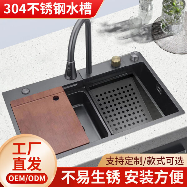 Chậu bếp inox 304 đầy đủ chức năng, chậu rau, chậu tích hợp thủ công, chậu rửa Raindance, chậu rau