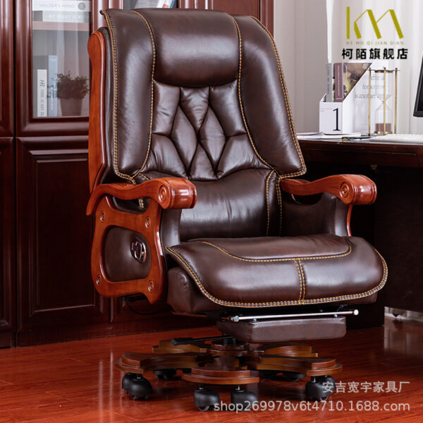 Kuanyu da thật lớp đầu tiên da bò ghế chủ tịch doanh nghiệp nhà tiện dụng ghế văn phòng xoay nâng máy tính Xiaoyao