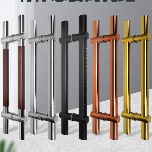 Cửa kiếng Tay nắm lớn cửa kính sang trọng cửa kính shop Tay nắm lớn cửa gỗ cửa gỗ dày cặp khách sạn