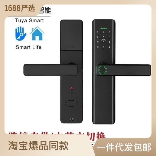 Trong nhà graffiti thông minh cửa gỗ khóa vân tay khóa cửa thông minh Tongtong wifi khóa văn phòng phòng ngủ khóa mật khẩu bán buôn