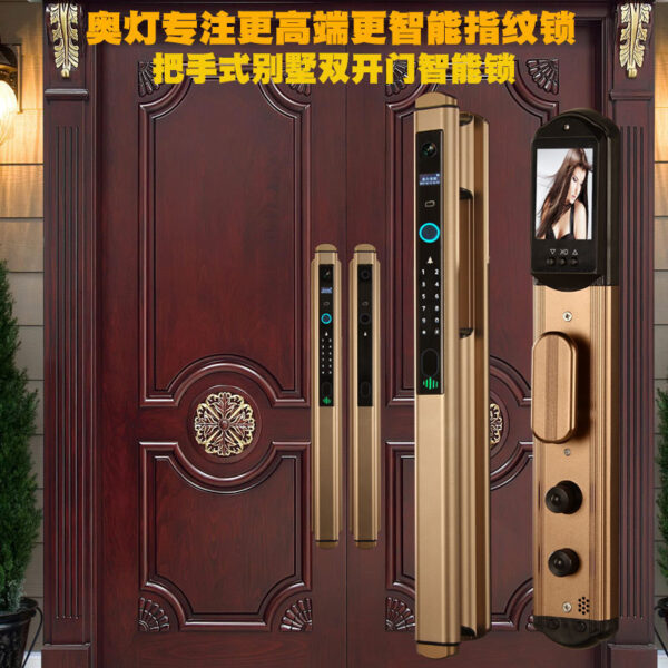 Mở rộng hoàn toàn tự động biệt thự thông minh hai cửa khóa mật khẩu điện tử từ xa mở khóa điện thoại di động khóa cửa vân tay