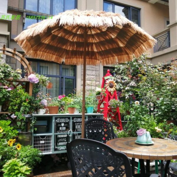 EU89 nhỏ mô phỏng rơm ô quảng cáo đạo cụ ô ngoài trời parasol tranh ô gấp bãi biển ô bãi biển ô quá