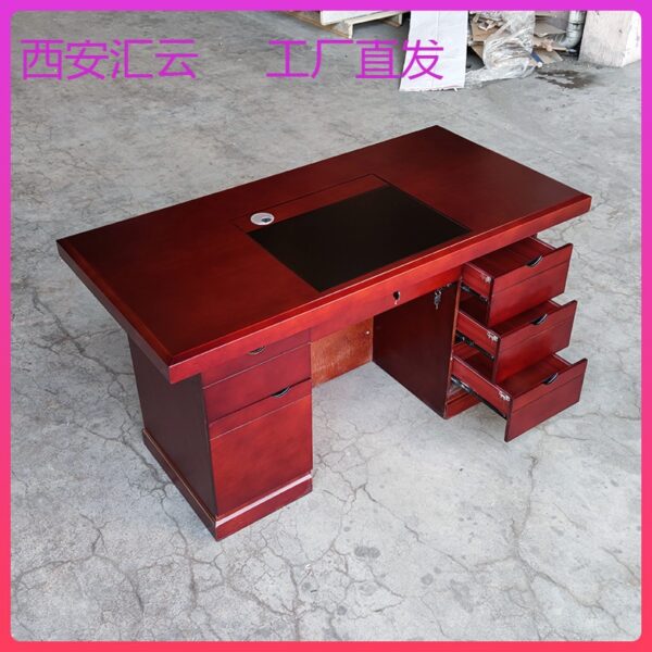 Bàn làm việc cho lãnh đạo, bàn làm việc kết hợp tủ phụ, bàn làm việc màu óc chó, bàn làm việc giám đốc tân cổ điển