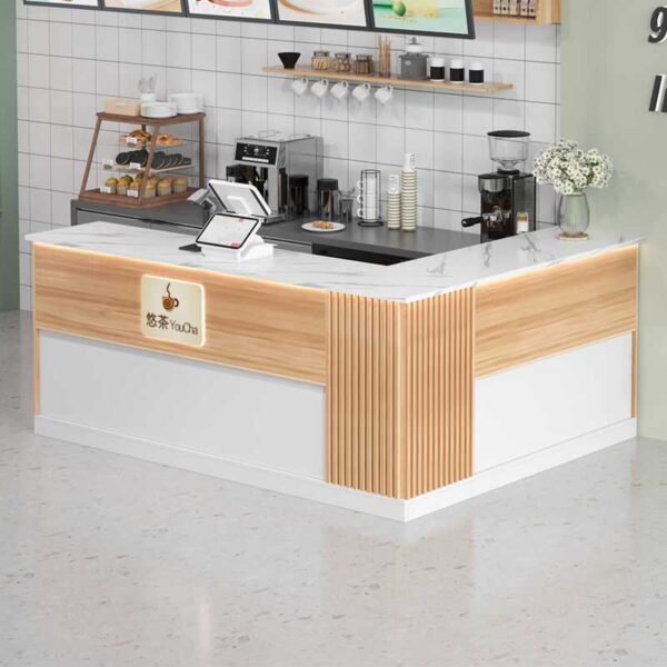 Quán trà sữa quầy bar thu ngân tiệm bánh nhỏ quán tráng miệng quầy hàng góc nhà hàng quầy lễ tân quầy lễ tân