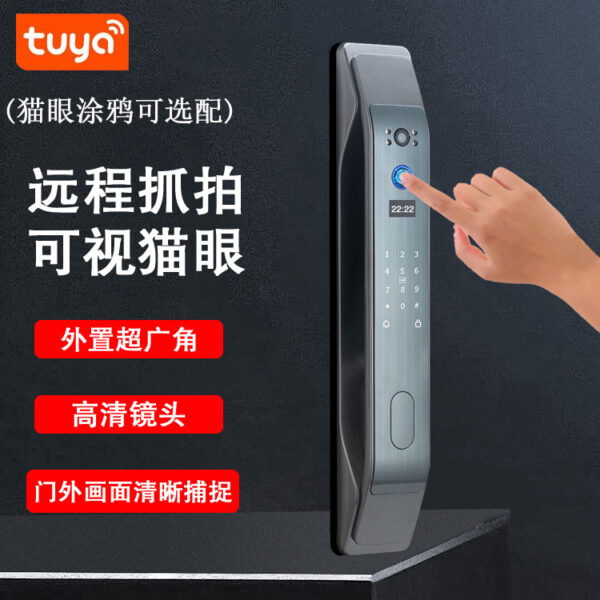 Khóa vân tay hoàn toàn tự động tuya graffiti khóa cửa thông minh zigbee khóa nhà chống trộm trực quan khóa kết hợp điện tử